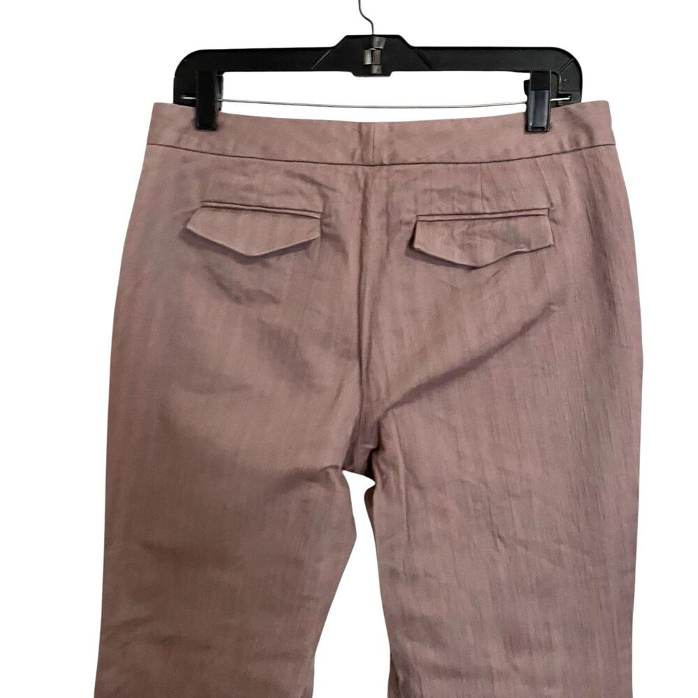 Ann Taylor Bootcut Pants Womens 8 Mauve Pink Stretch Textured Slash Pockets - Picture 2 of 8